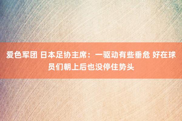 爱色军团 日本足协主席：一驱动有些垂危 好在球员们朝上后也没停住势头