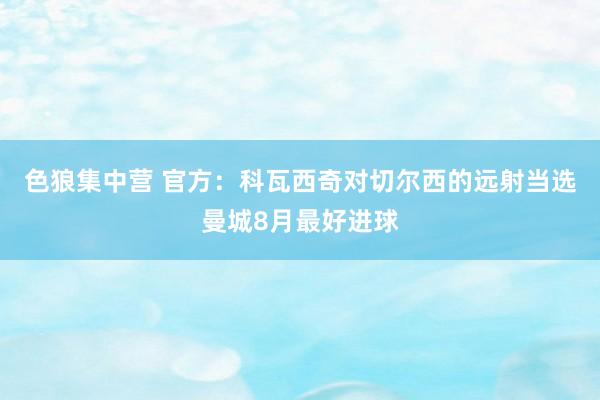 色狼集中营 官方：科瓦西奇对切尔西的远射当选曼城8月最好进球