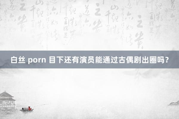 白丝 porn 目下还有演员能通过古偶剧出圈吗？