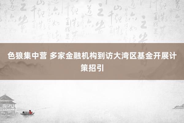 色狼集中营 多家金融机构到访大湾区基金开展计策招引