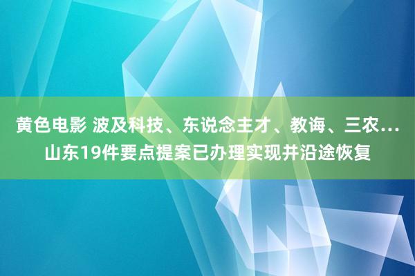 黄色电影 波及科技、东说念主才、教诲、三农…山东19件要点提案已办理实现并沿途恢复