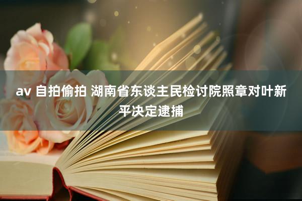 av 自拍偷拍 湖南省东谈主民检讨院照章对叶新平决定逮捕