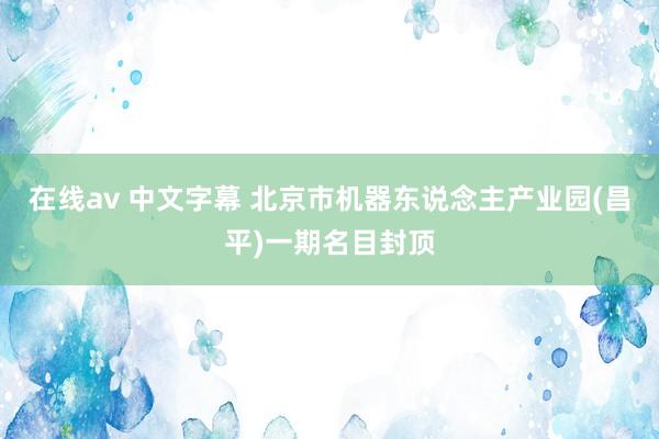 在线av 中文字幕 北京市机器东说念主产业园(昌平)一期名目封顶