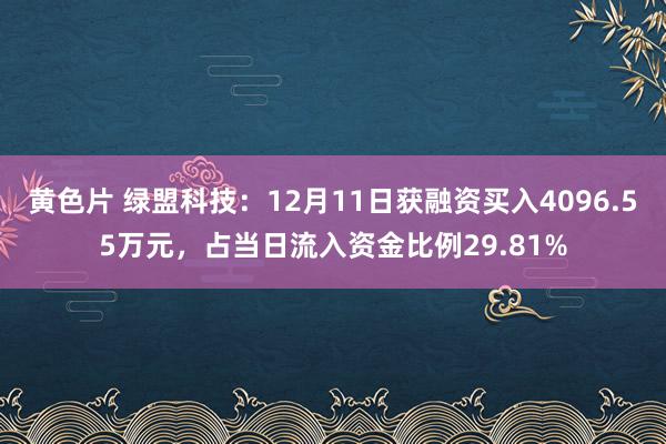 黄色片 绿盟科技：12月11日获融资买入4096.55万元，占当日流入资金比例29.81%