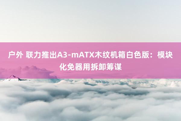户外 联力推出A3-mATX木纹机箱白色版：模块化免器用拆卸筹谋