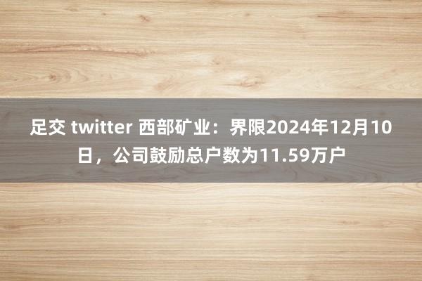 足交 twitter 西部矿业：界限2024年12月10日，公司鼓励总户数为11.59万户