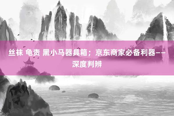丝袜 龟责 黑小马器具箱；京东商家必备利器——深度判辨