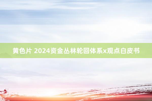 黄色片 2024资金丛林轮回体系x观点白皮书