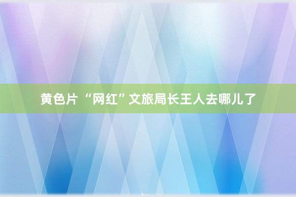 黄色片 “网红”文旅局长王人去哪儿了