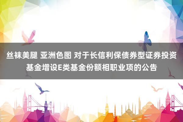 丝袜美腿 亚洲色图 对于长信利保债券型证券投资基金增设E类基金份额相职业项的公告