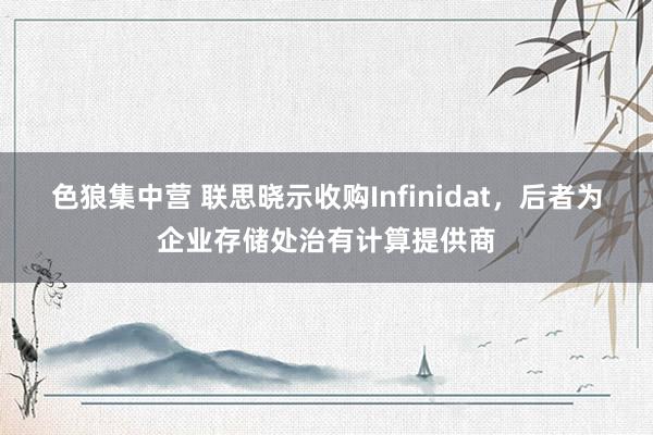 色狼集中营 联思晓示收购Infinidat，后者为企业存储处治有计算提供商