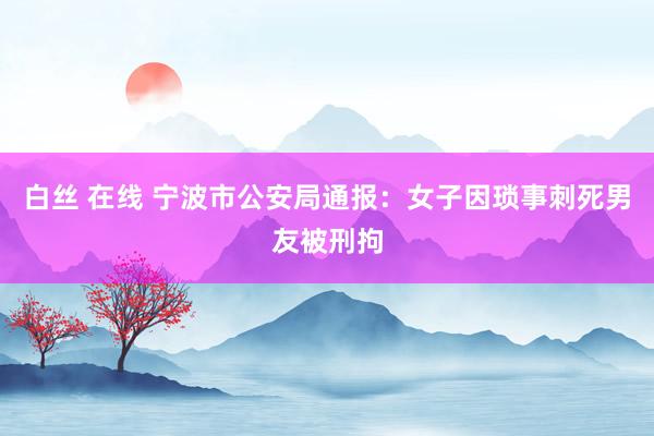 白丝 在线 宁波市公安局通报：女子因琐事刺死男友被刑拘