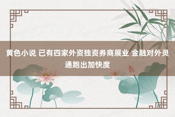 黄色小说 已有四家外资独资券商展业 金融对外灵通跑出加快度