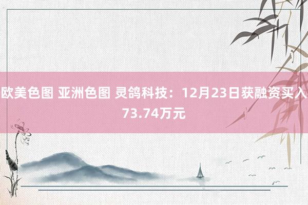 欧美色图 亚洲色图 灵鸽科技：12月23日获融资买入73.74万元