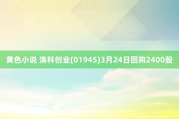 黄色小说 清科创业(01945)3月24日回购2400股