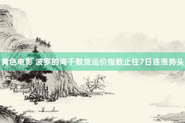 黄色电影 波罗的海干散货运价指数止住7日连涨势头