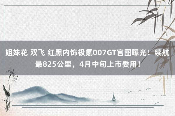 姐妹花 双飞 红黑内饰极氪007GT官图曝光！续航最825公里，4月中旬上市委用！