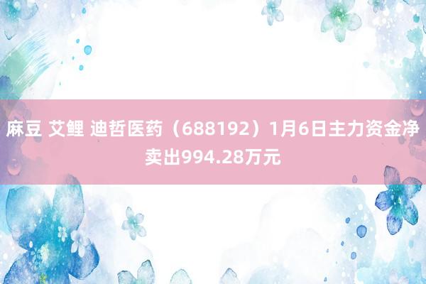 麻豆 艾鲤 迪哲医药（688192）1月6日主力资金净卖出994.28万元
