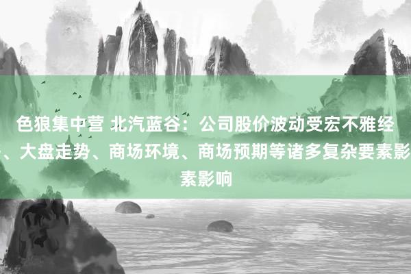 色狼集中营 北汽蓝谷：公司股价波动受宏不雅经济、大盘走势、商场环境、商场预期等诸多复杂要素影响