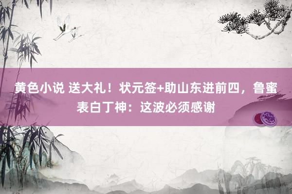 黄色小说 送大礼！状元签+助山东进前四，鲁蜜表白丁神：这波必须感谢
