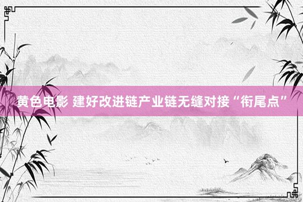 黄色电影 建好改进链产业链无缝对接“衔尾点”