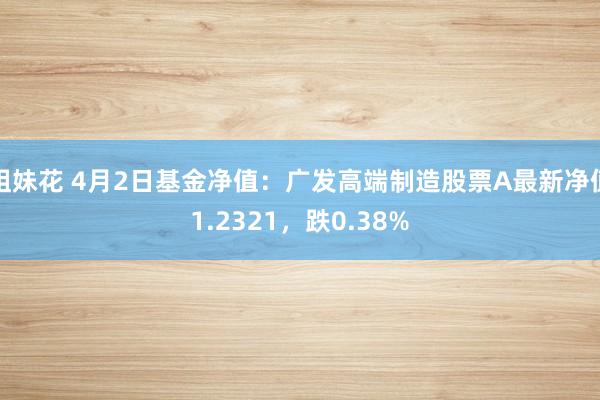 姐妹花 4月2日基金净值：广发高端制造股票A最新净值1.2321，跌0.38%