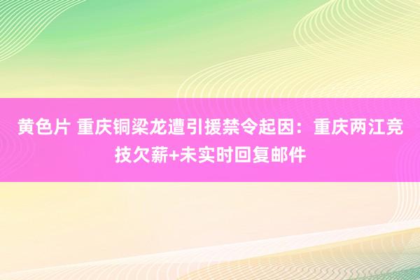 黄色片 重庆铜梁龙遭引援禁令起因：重庆两江竞技欠薪+未实时回复邮件