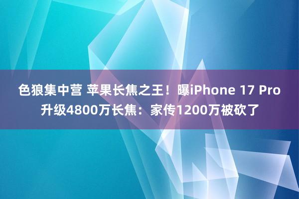 色狼集中营 苹果长焦之王！曝iPhone 17 Pro升级4800万长焦：家传1200万被砍了