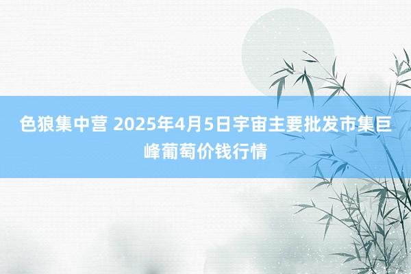 色狼集中营 2025年4月5日宇宙主要批发市集巨峰葡萄价钱行情