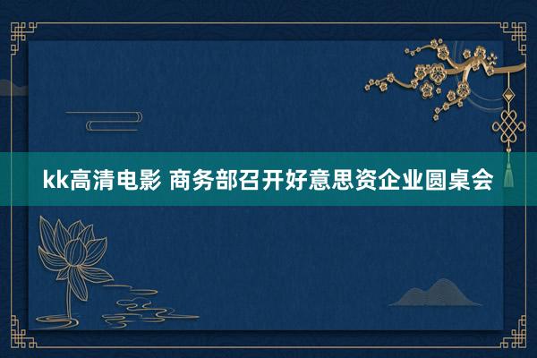 kk高清电影 商务部召开好意思资企业圆桌会