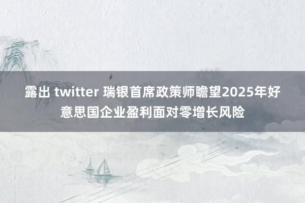 露出 twitter 瑞银首席政策师瞻望2025年好意思国企业盈利面对零增长风险