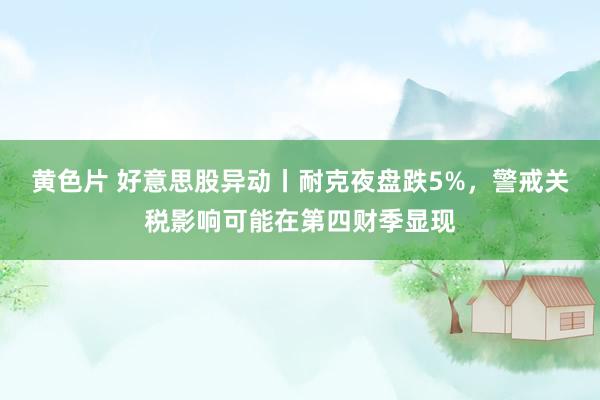 黄色片 好意思股异动丨耐克夜盘跌5%，警戒关税影响可能在第四财季显现
