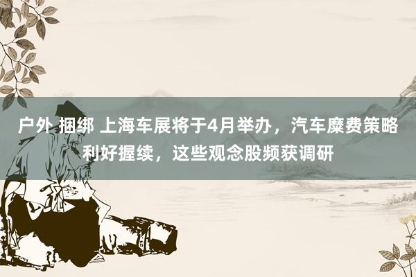 户外 捆绑 上海车展将于4月举办，汽车糜费策略利好握续，这些观念股频获调研