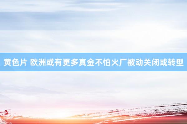黄色片 欧洲或有更多真金不怕火厂被动关闭或转型