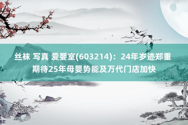 丝袜 写真 爱婴室(603214)：24年岁迹郑重 期待25年母婴势能及万代门店加快