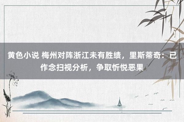 黄色小说 梅州对阵浙江未有胜绩，里斯蒂奇：已作念扫视分析，争取忻悦恶果