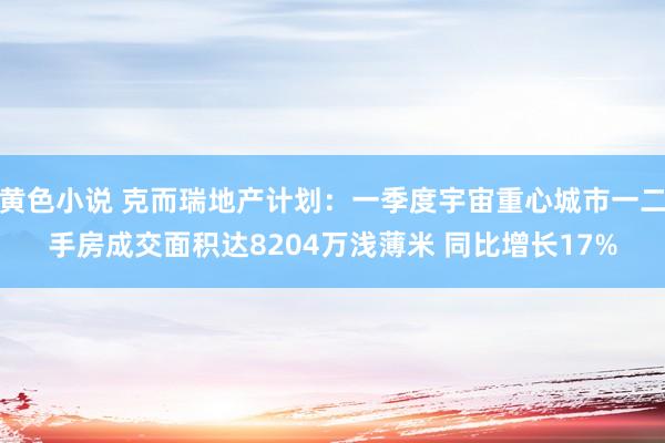 黄色小说 克而瑞地产计划：一季度宇宙重心城市一二手房成交面积达8204万浅薄米 同比增长17%