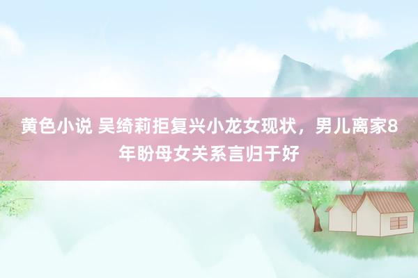 黄色小说 吴绮莉拒复兴小龙女现状，男儿离家8年盼母女关系言归于好