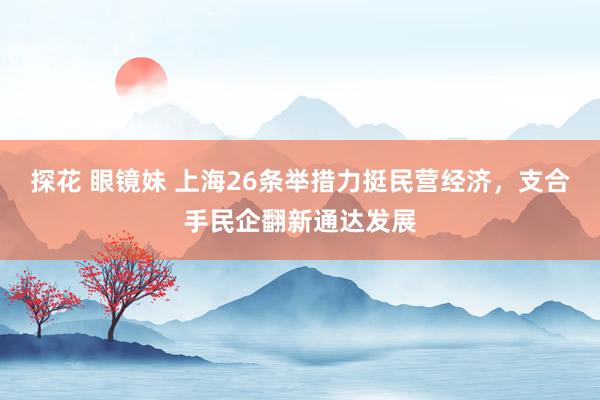 探花 眼镜妹 上海26条举措力挺民营经济，支合手民企翻新通达发展