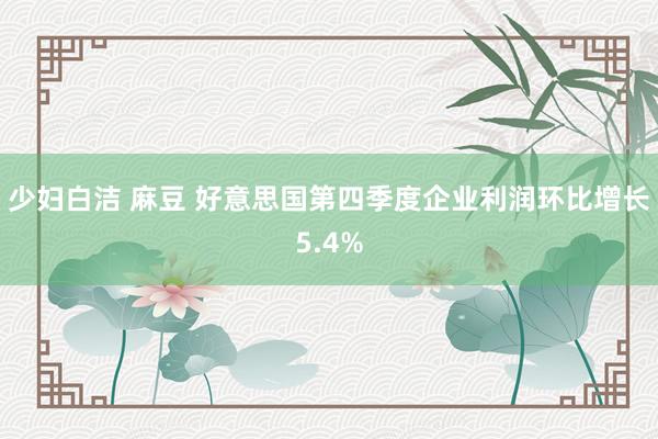 少妇白洁 麻豆 好意思国第四季度企业利润环比增长5.4%