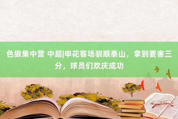 色狼集中营 中超|申花客场驯顺泰山，拿到要害三分，球员们欢庆成功