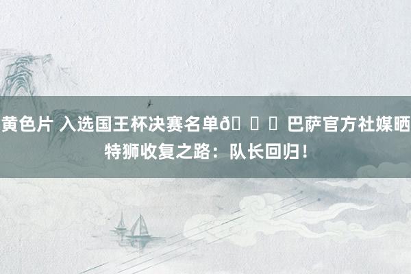 黄色片 入选国王杯决赛名单👏巴萨官方社媒晒特狮收复之路：队长回归！